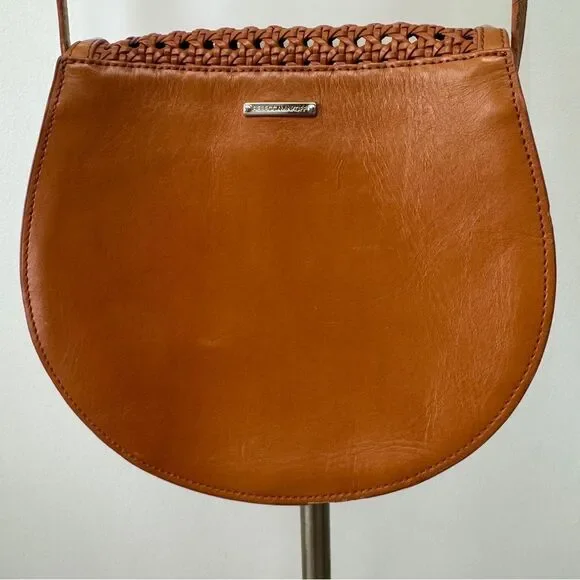 Rebecca Minkoff Skylar Woven Leather Crossbody Bag Tan - Picture 16 of 16